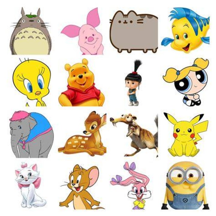 an image of cartoon characters on orange background