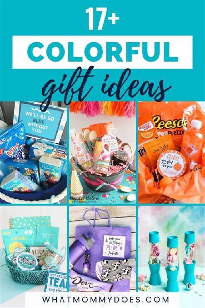 Colorful gift basket ideas! A girl and a glue gun